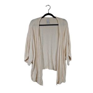 Joie Ivory Linen Blend Short Sleeve Open Front Cardigan Size XL